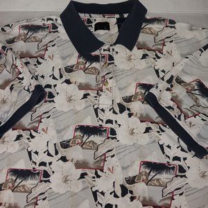 5 for. $25 EAGLE FLORAL TROPICAL ISLAND PRINT SHORT SLEEVE POLO SHIRT
